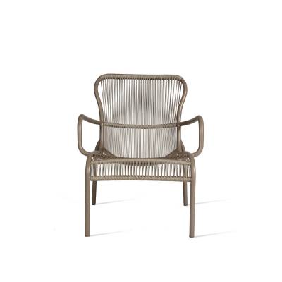 Fauteuil lounge de jardin LOOP / H. assise 39 cm / Corde Polypropylène / Taupe / Vincent Sheppard