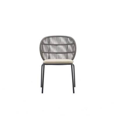 Chaise de jardin KODO / H. assise 45 cm / Corde Polypropylène / Piétement Gris / Coussin Beige / Vincent Sheppard