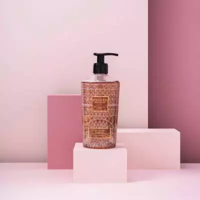 Gel douche PARIS / Tilleul - Tulipe - Feuilles de Châtaignier / Verre rose / 350 ml / Baobab