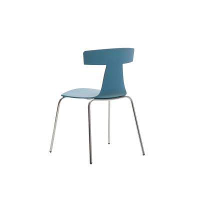 Chaise REMO / H. assise 45 cm / Plastique / Bleu avion / Plank