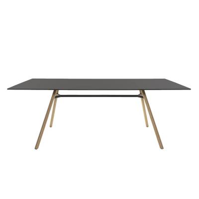 Table MART / L. 200 x H. 73 cm / Piétement frêne naturel / Plateau Noir / Plank