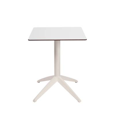 Table pliable outdoor QUATRO compact blanc pied blanc