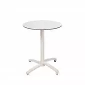 Table ronde pliable d'extérieur KISO / Compact blanc et pied blanc