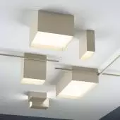 Plafonnier carré STRUCTURAL LED en métal gris / Vibia