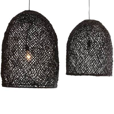 Lot de 2 suspensions ABACA ORGANIC / 2 dimensions / Noir