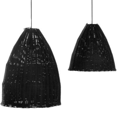 Abat jour BELL / Lot de 2 dimensions / Rotin Naturel / Noir / Original Home