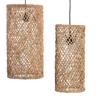 Lot de 2 abat-jours de suspension JARING / 2 dimensions / Abaca Naturel