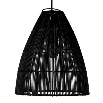 Abat jour pour suspension JELUK / Ø 38 x H. 42 cm / Rotin Noir / Nature & Home Ethnique