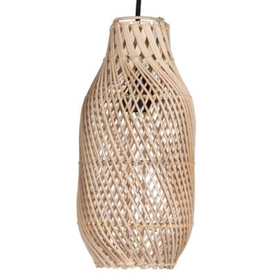 Abat jour de suspension KECIL BOTTLE / Ø16 H36 cm / Rotin Naturel