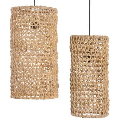 Lot de 2 abat-jours de suspension LANTING / 2 dimensions / Abaca Naturel