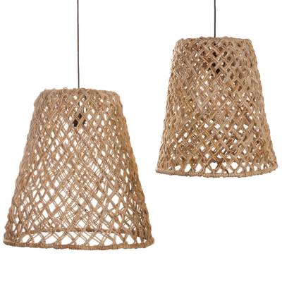 Lot de 2 abat-jours de suspension PARABOLE / 2 dimensions / Abaca Naturel