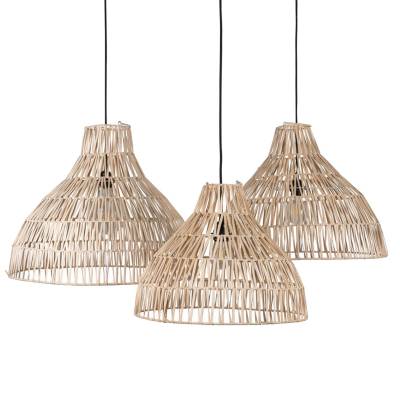 Lot de 3 Abat jour de suspension PAYUNG / Rotin Naturel