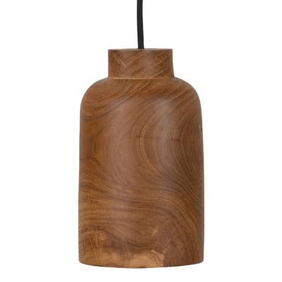 Abat-jour pour suspension BOTOL / Ø 14 x H. 22 cm / Bois teck recyclé / Nature & Home Ethnique