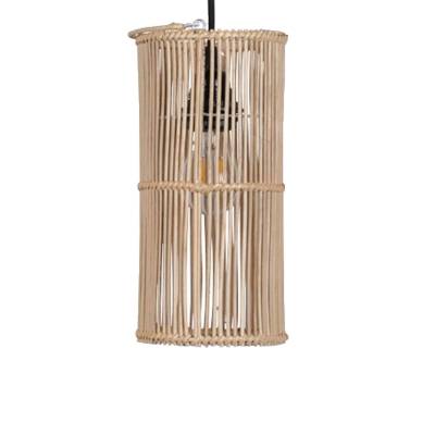 Abat jour de suspension TUBE LONG small / Ø13,5 H28 cm / Rotin Naturel