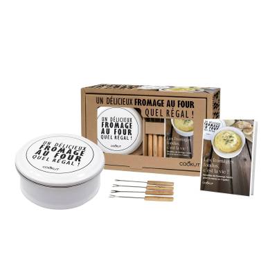 Coffret cuiseur fromage fondu au four / ø 15 cm / Métal blanc / Cookut