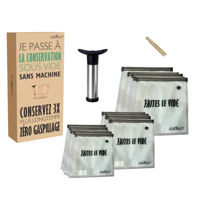 Sachet sous vide + pompe / 3 dimensions / Cookut