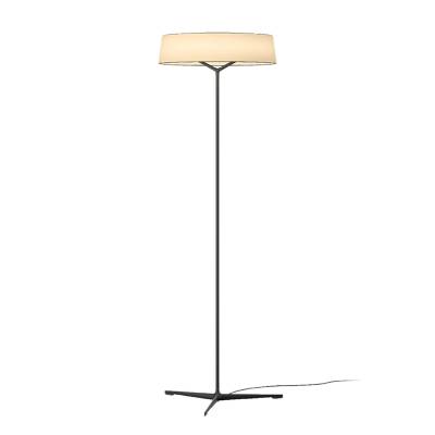 Lampadaire DAMA / H. 140 cm / Abat-jour papier / Acier Noir / Vibia