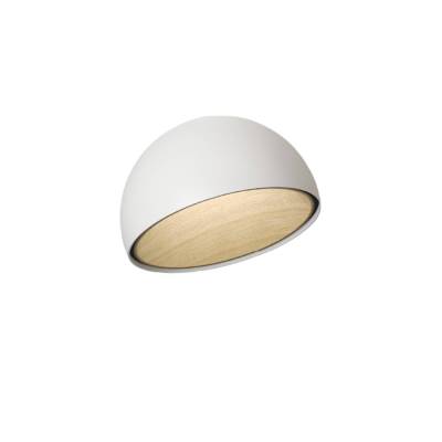 Plafonnier rond incliné DUO / Ø 35 cm / Métal et Bois / Blanc / Vibia