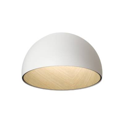 Plafonnier rond DUO / Ø 70 cm / Métal et Bois / Blanc / Vibia