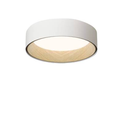 Plafonnier rond DUO / Ø 47,5 cm / Métal et Bois / Blanc / Vibia