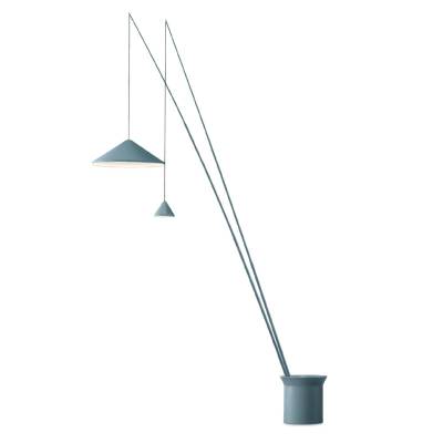 Lampadaire réglable en métal NORTH / 2 abat-jours / Bleu / Vibia