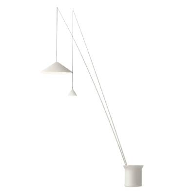 Lampadaire réglable en métal NORTH / 2 abat-jours / Blanc / Vibia