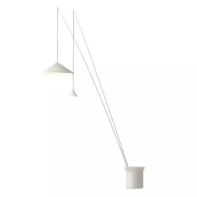 Lampadaire réglable en métal NORTH / 2 abat-jours / Blanc / Vibia