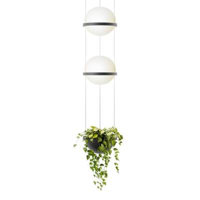 Suspension verticale PALMA / 2 Diffuseur + 1 Jardinière / Vibia