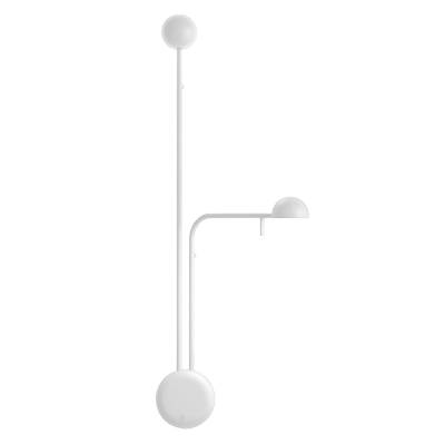 Applique murale droite PIN / 2 lampes avec interrupteur / H. 70 cm / Métal / Blanc / Vibia