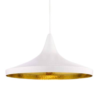 Suspension salon BEAT WIDE / Blanc - Laiton / Tom Dixon