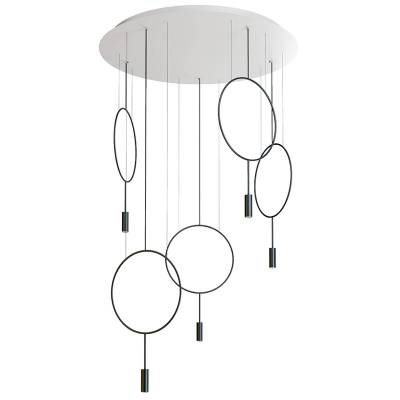 Lustre suspension REVOLTA 5 / Métal Noir / Estiluz