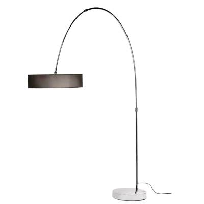 Lampadaire incurvé IRIS / H. 219 cm / Gris et Chrome