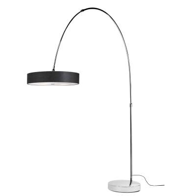 Lampadaire incurvé IRIS / H. 219 cm / Noir et Chrome