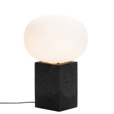 Lampe à poser en verre MAGMA ONE LOW / Blanc - Base Noir / Pulpo