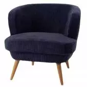 Fauteuil de salon DAGMARD / Velours bleu / Cades