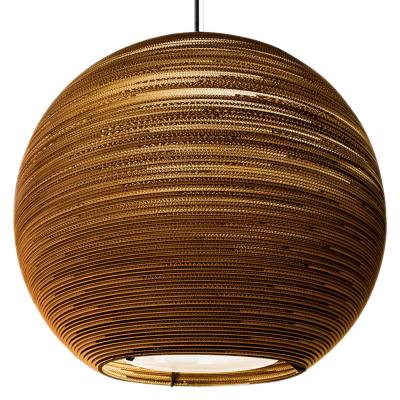 Suspension boule MOON 24 / 61 cm diamètre / Carton marron naturel / Graypants