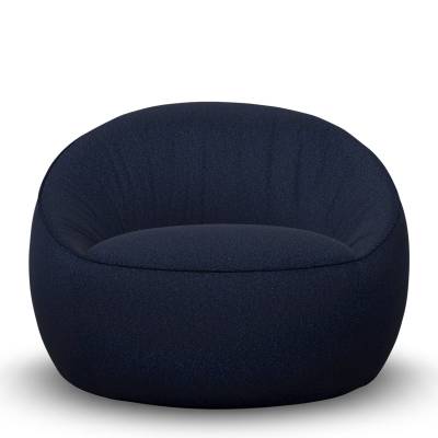 Fauteuil, pouf pivotant HANA / H. 74 cm / Tissu / Bleu / Moooi