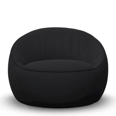 Fauteuil, pouf pivotant HANA / H. 74 cm / Tissu / Noir / Moooi