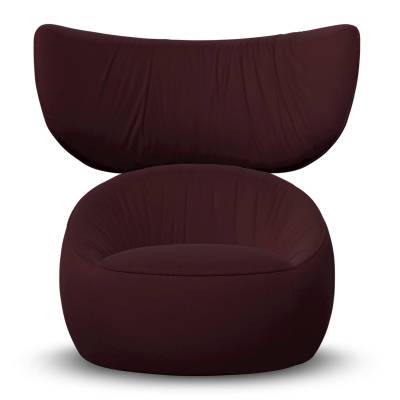 Fauteuil pivotant HANA / H. 126 cm / Tissu / Rouge / Moooi