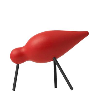 Figurine oiseau SHOREBIRD Medium / L. 15 x H. 11 cm / Bois / Rouge Noir / Normann Copenhagen