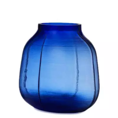 Vase STEP / H. 23 cm / Verre / Bleu / Normann Copenhagen