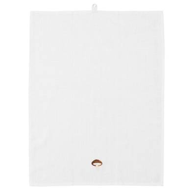 Torchon vaisselle YUMMY TEA TOWELS / Lin et Coton / Blanc Broderie Champignon / Normann Copenhagen