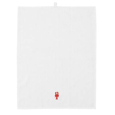 Torchon vaisselle YUMMY TEA TOWELS / Lin et coton / Blanc Broderie Homard / Normann Copenhagen