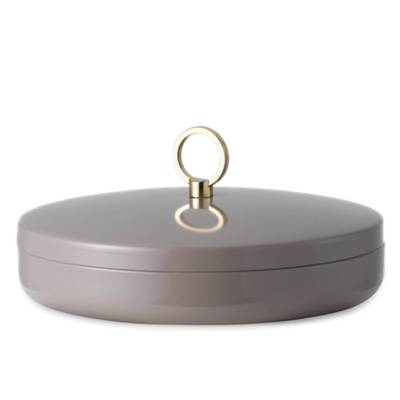 Boîte de rangement RING / H. 7 x Ø 15,5 cm / Acier / Marron Taupe / normann copenhagen