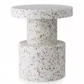 Tabouret blanc en plastique en recyclé H42x28x31cm SILTAA