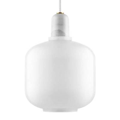 Suspension AMP Small / Hauteur 17 cm / Verre - Marbre / Blanc / Normann Copenhagen