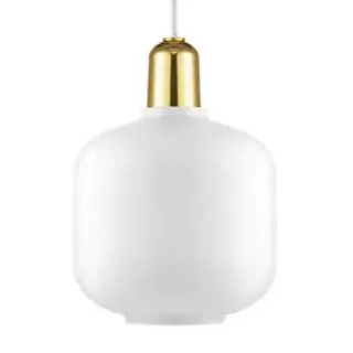 Suspension AMP Small / Hauteur 17 cm / Verre - Laiton / Blanc / Normann Copenhagen