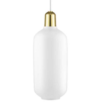 Suspension AMP Large / Hauteur 26 cm / Verre - Laiton / Blanc / Normann Copenhagen