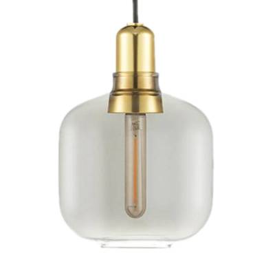 Suspension AMP Small / Hauteur 17 cm / Verre - Laiton / Fumé / Normann Copenhagen