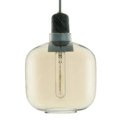 Suspension AMP Small / Hauteur 17 cm / Verre - Marbre / Or - Vert / Normann Copenhagen